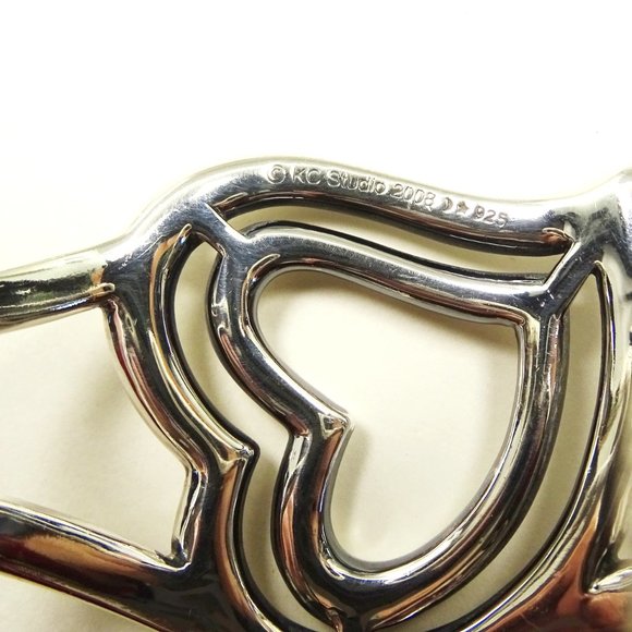 Barry Kieselstein-Cord Sterling Silver Double Heart Wide Cuff Bracelet - Picture 9 of 12